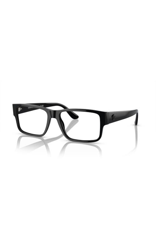 Versace 57mm Rectangle Optical Glasses In Black
