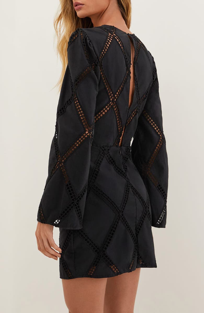 ViX Paula Hermanny Karia Eyelet Long Sleeve Cotton Blend Cover-Up Minidress, Alternate, color, 