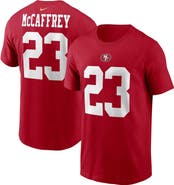 Nike Men's Nike Christian McCaffrey Scarlet San Francisco 49ers Player Name & Number T-Shirt