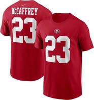 Nike Men's Nike Christian McCaffrey Scarlet San Francisco 49ers Player Name & Number T-Shirt