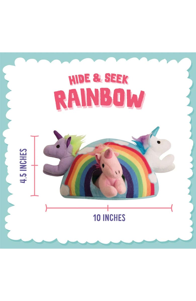 SnugArooz Hide & Seek, Rainbow Unicorn, 4 In 1 Dog Toy, 3 Unicorns Inside, Alternate, color, Multicolored