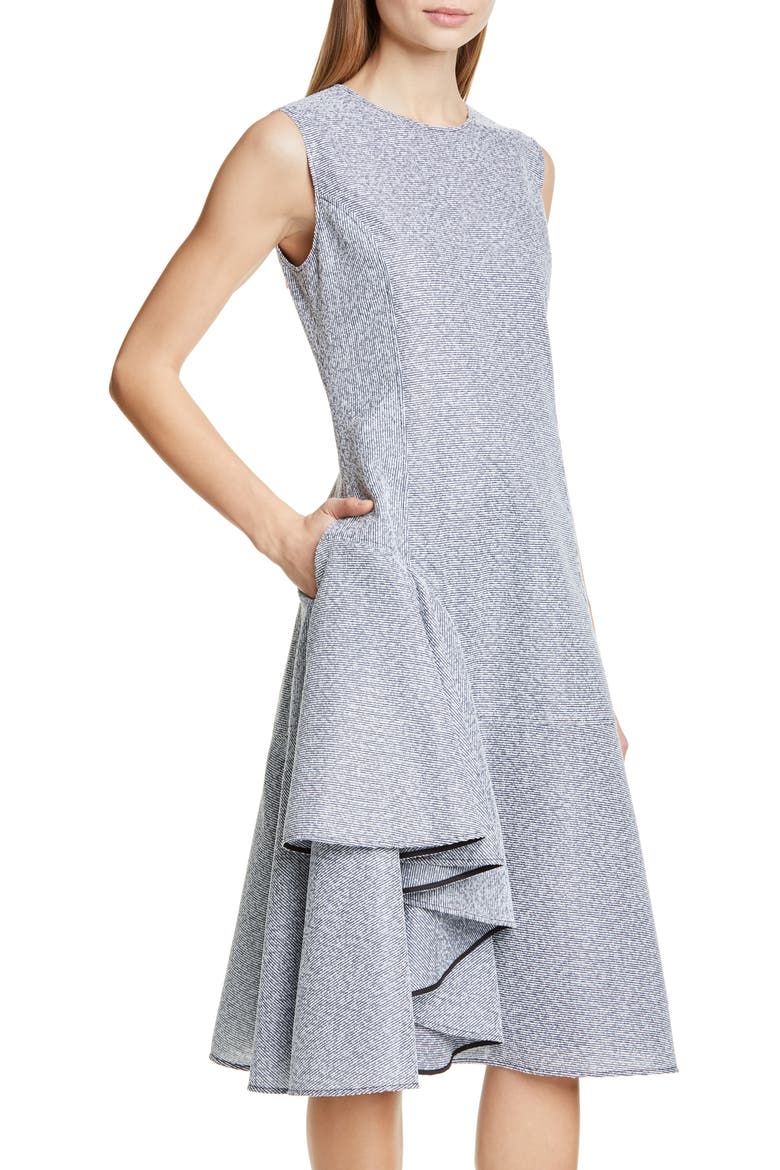 Ruffle Hem Tweed Dress, Alternate, color, SLATE