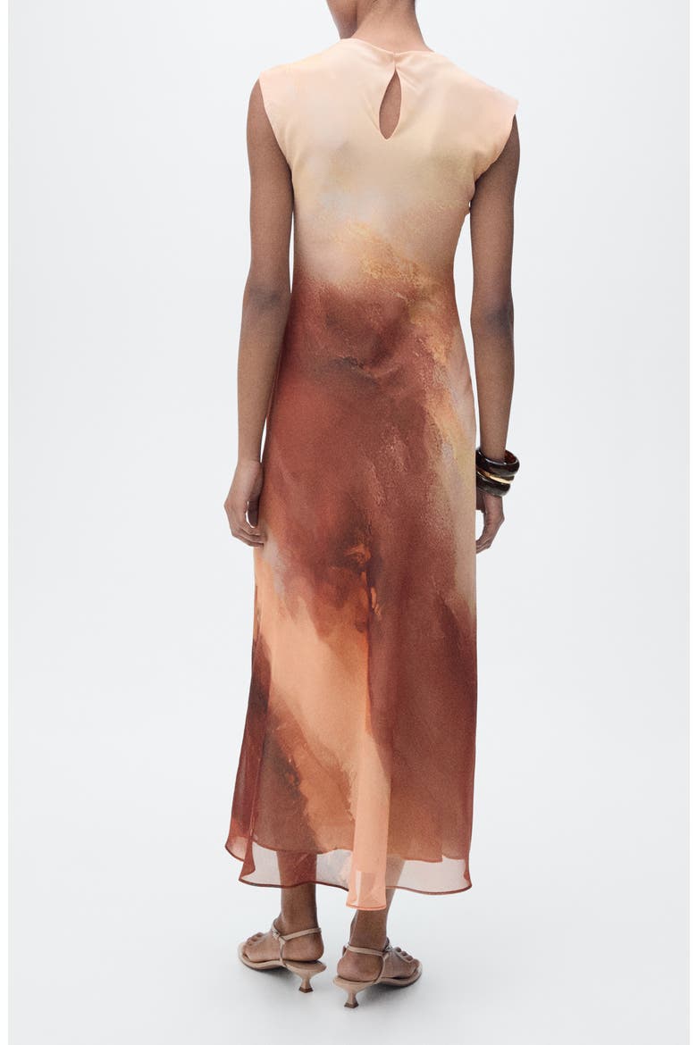 Gradient Pattern A-Line Dress, Alternate, color, PEACH