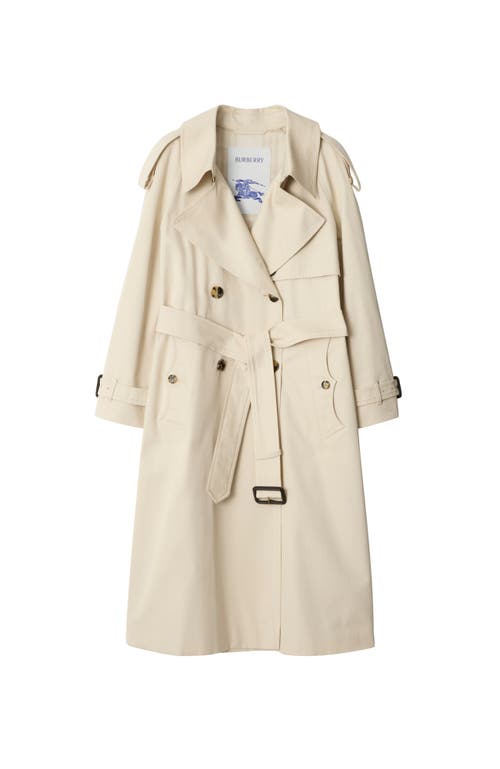 Burberry Light Beige Cotton Fitzrovia Trench Coat In Neutral