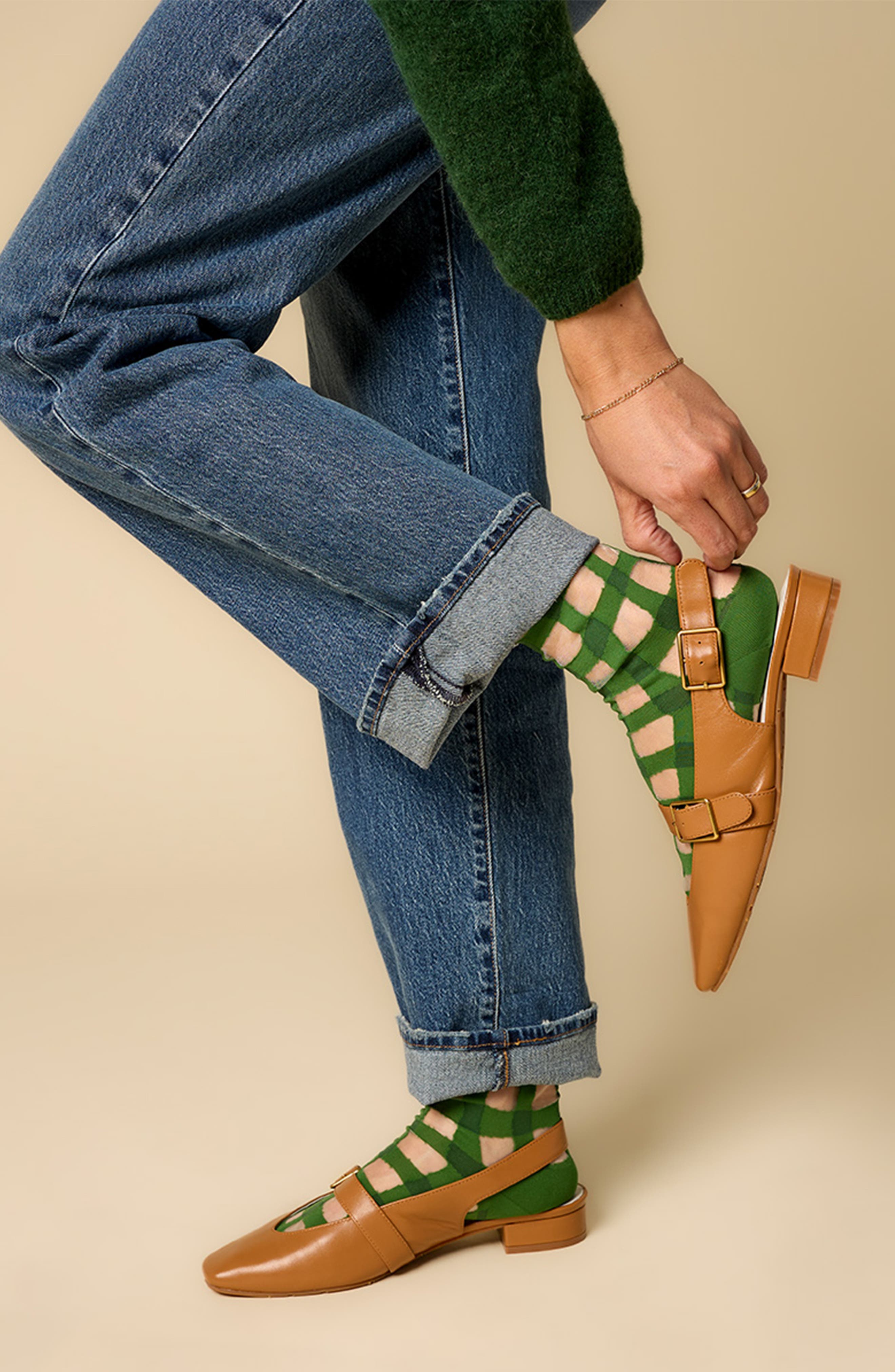 Charlotte Stone Rose Slingback Flat, Alternate, color, Camel