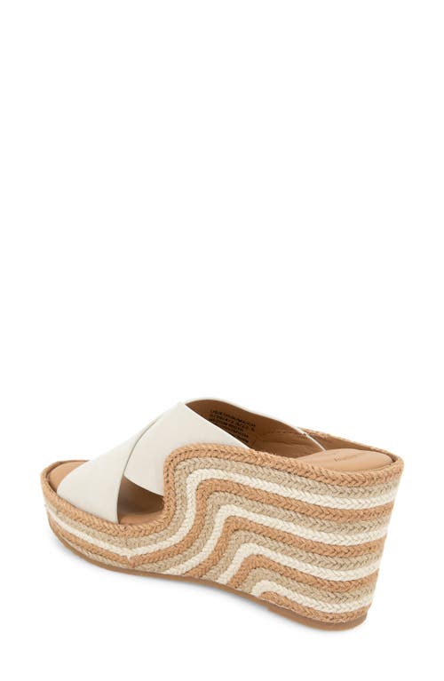 Gentle Souls By Kenneth Cole Porto Espadrille Platform Wedge Slide Sandal In Stone Nubuck