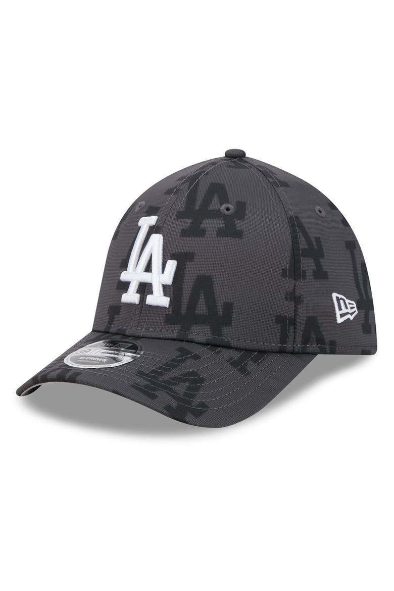 Men's New Era  Gray Los Angeles Dodgers Halftone 39THIRTY Flex Hat, Main, color, Gray