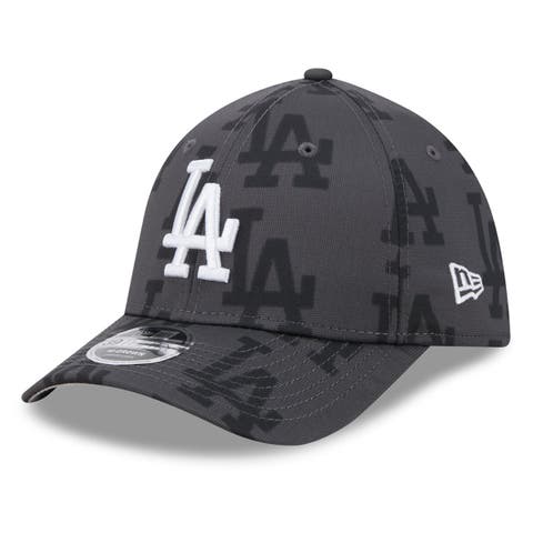 Men's New Era  Gray Los Angeles Dodgers Halftone 39THIRTY Flex Hat