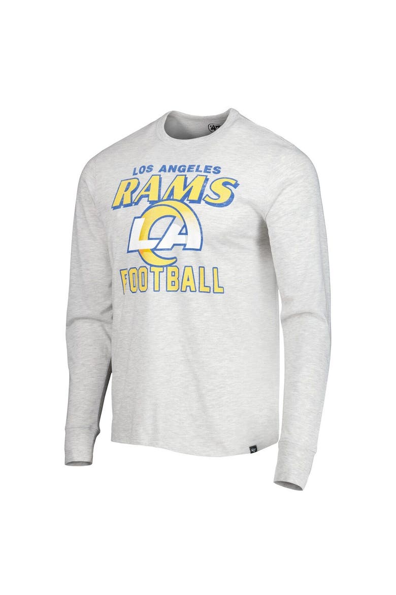 Men's '47 Heathered Gray Los Angeles Rams Dozer Franklin Long Sleeve T-Shirt, Alternate, color, Gray
