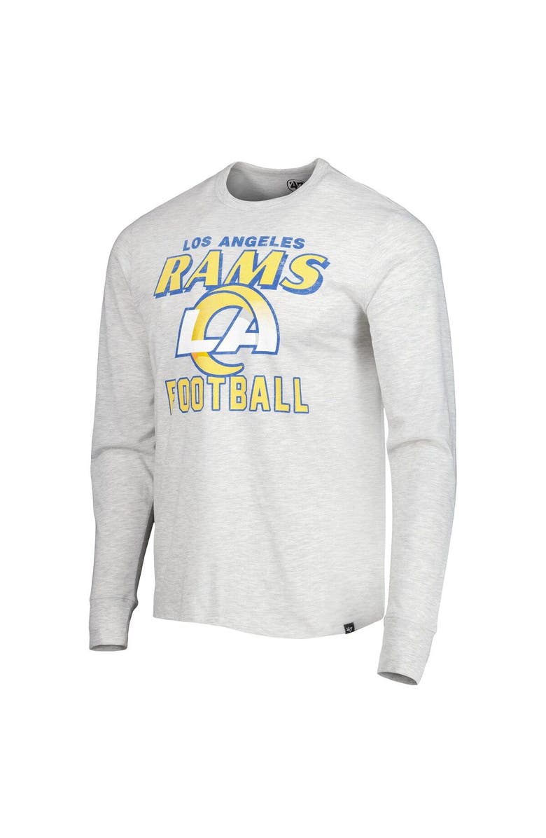 '47 Men's '47 Heathered Gray Los Angeles Rams Dozer Franklin Long Sleeve T-Shirt, Alternate, color, Gray