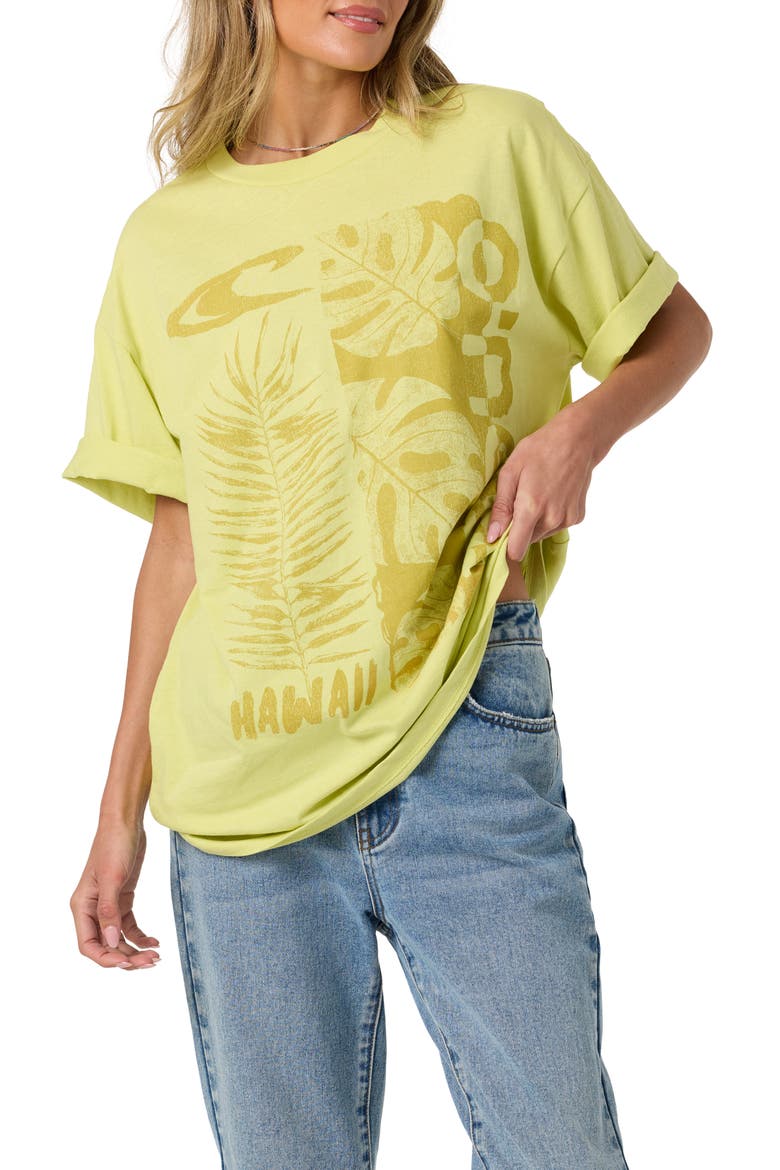 Monstera Hawaii Oversized Graphic Tee, Alternate, color, CELERY