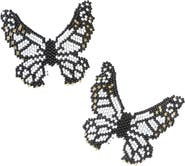 Fosterie Butterfly White Embera Earrings