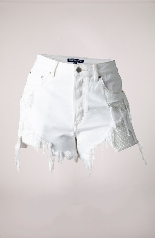 Blue Revival Pearl Girl Short In White