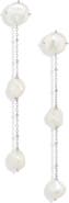 Nadri Dot Dot Dot Mixed Faux Pearl Linear Earrings