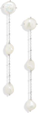 Nadri Dot Dot Dot Mixed Faux Pearl Linear Earrings