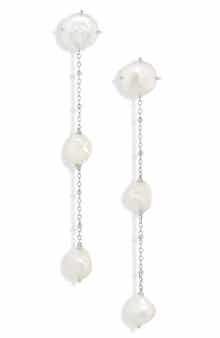 Nadri Dot Dot Dot Mixed Faux Pearl Linear Earrings