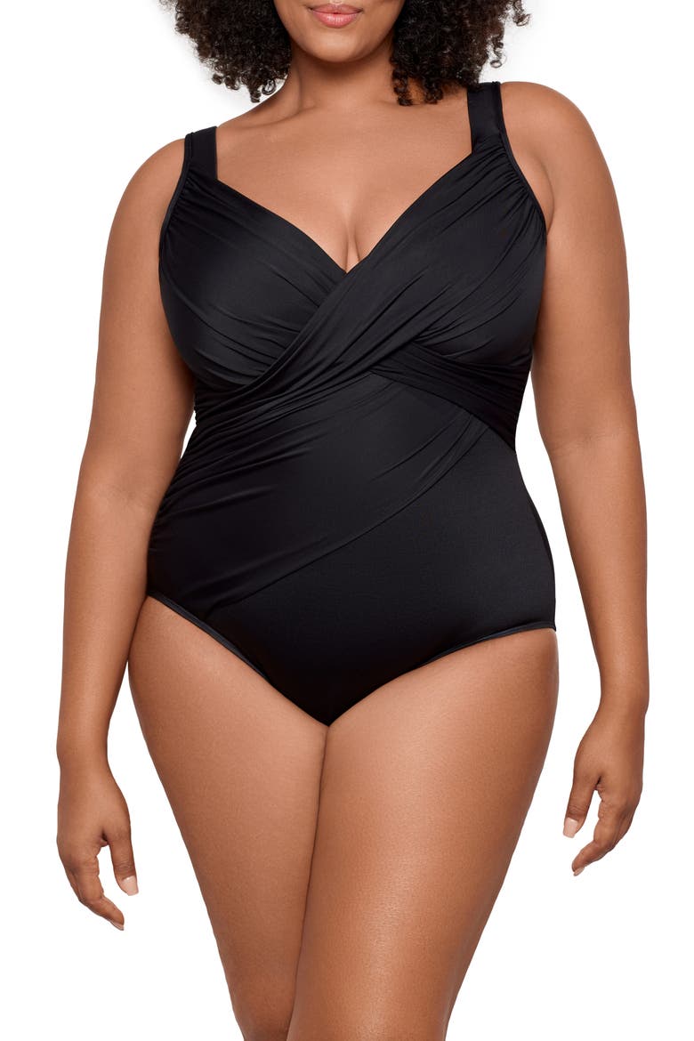 Solid Revele One-Piece Swimsuit, Main, color, BLACK