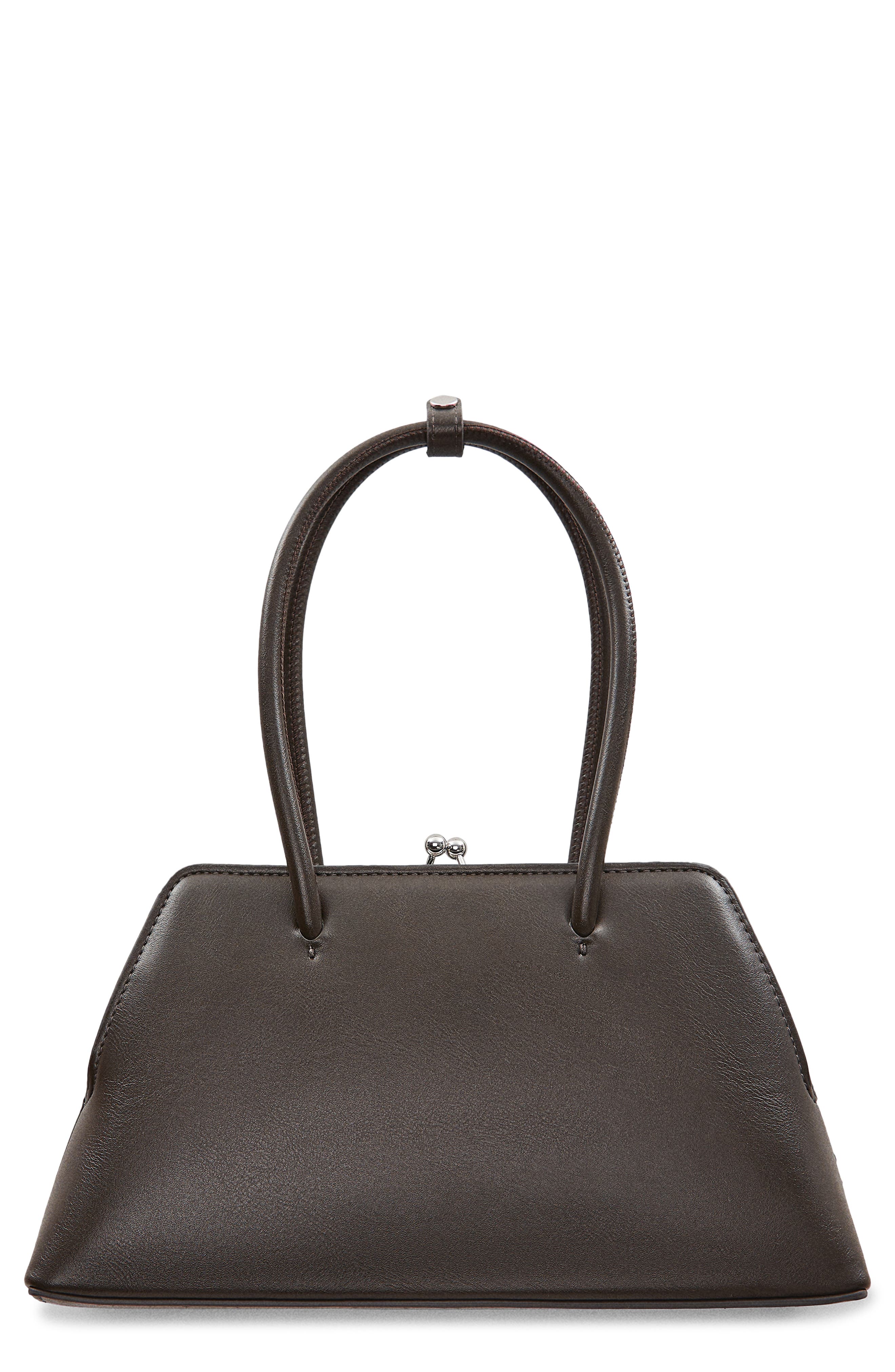 MANGO Faux Leather Frame Top Handle Bag, Main, color, 