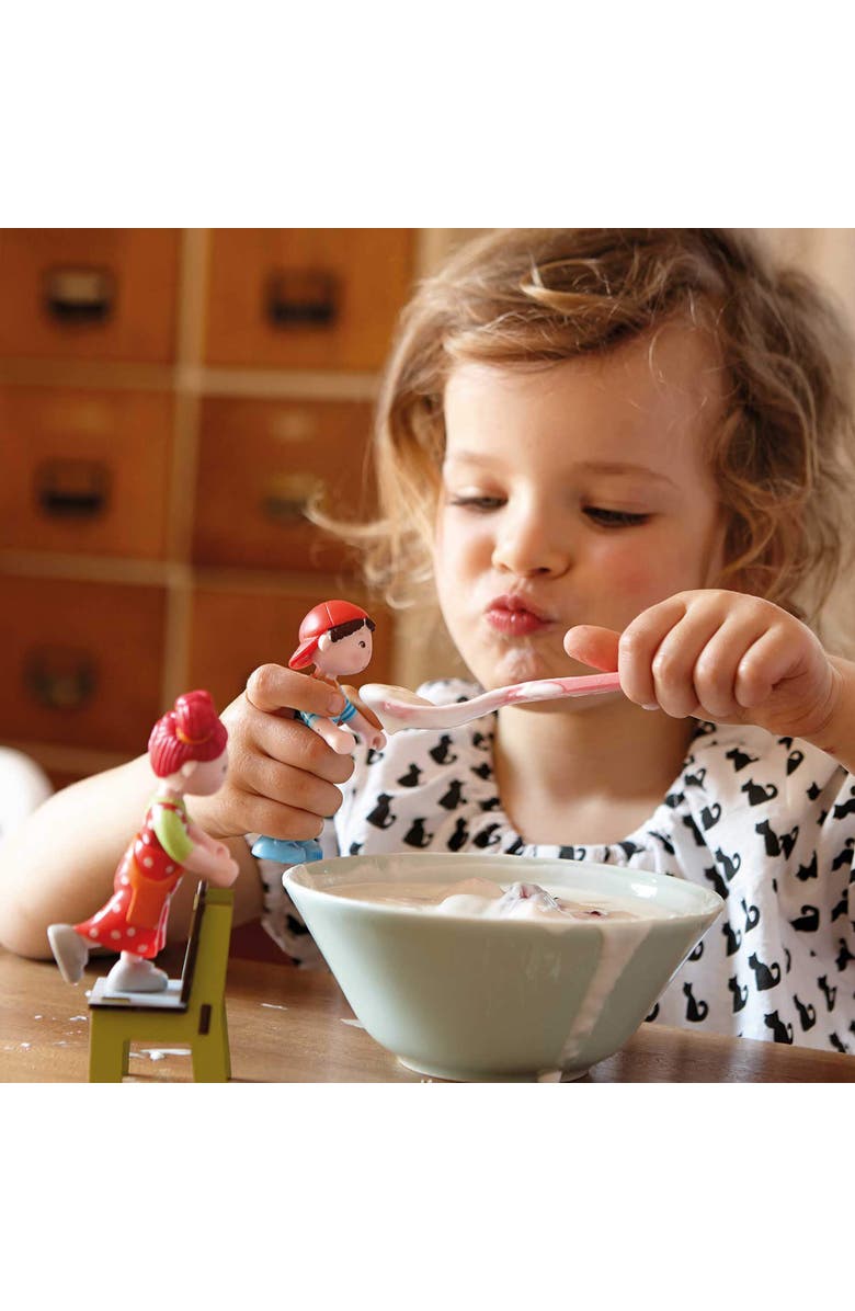 HABA Little Friends Matze - 3.75" Boy Dollhouse Toy Figure with Blue Overalls and Red Cap, Alternate, color, Multi