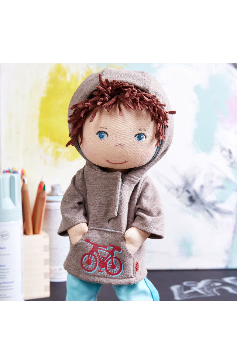 HABA Lian 12" Soft Doll - Baby Boy Doll with Brown Hair and Blue Eyes, Perfect Plush Toy for 18 Months & Up with Embroidered Face, Alternate, color, Beige Multi