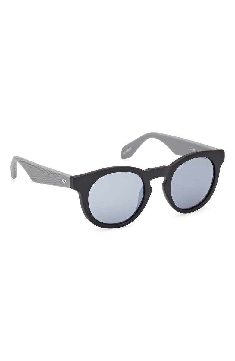 adidas Round Sunglasses, Alternate, color, Matte Black/ Smoke Mirror