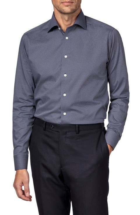 Slim Fit Dot Dress Shirt