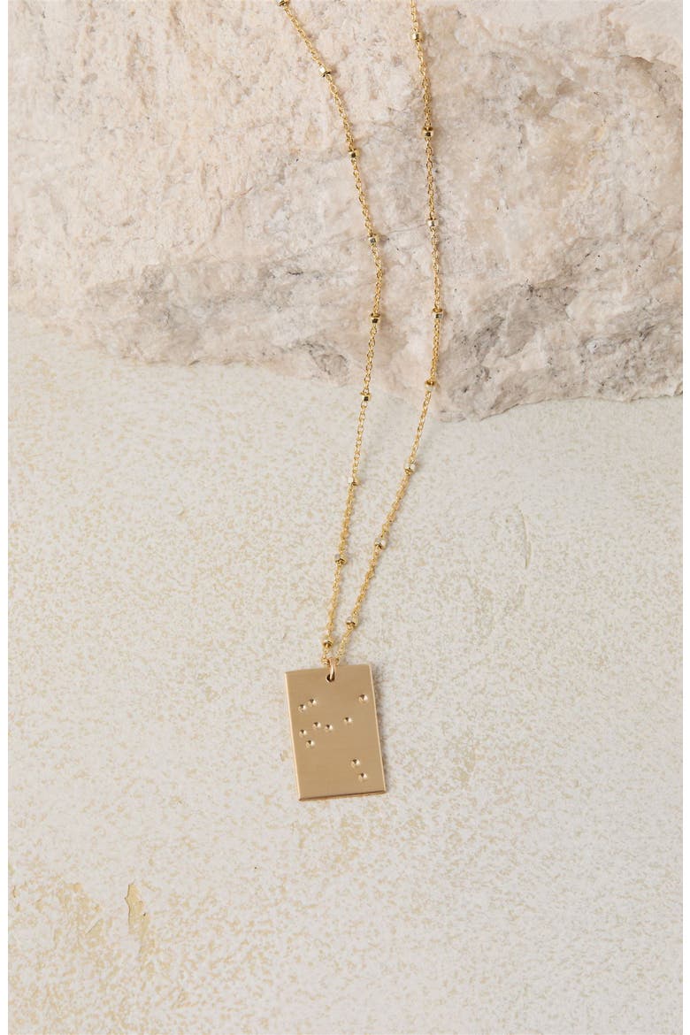 Zodiac Constellation Pendant Necklace, Alternate, color, GOLD - AQUARIUS