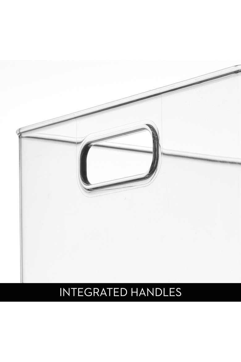 Linus Small Cube Storage Bin with Handles, Set of 4, Clear, Alternate, color, Clear