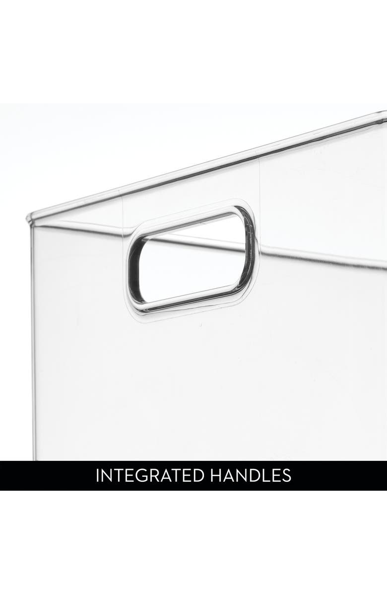 iDesign Linus Small Cube Storage Bin with Handles, Set of 4, Clear, Alternate, color, Clear