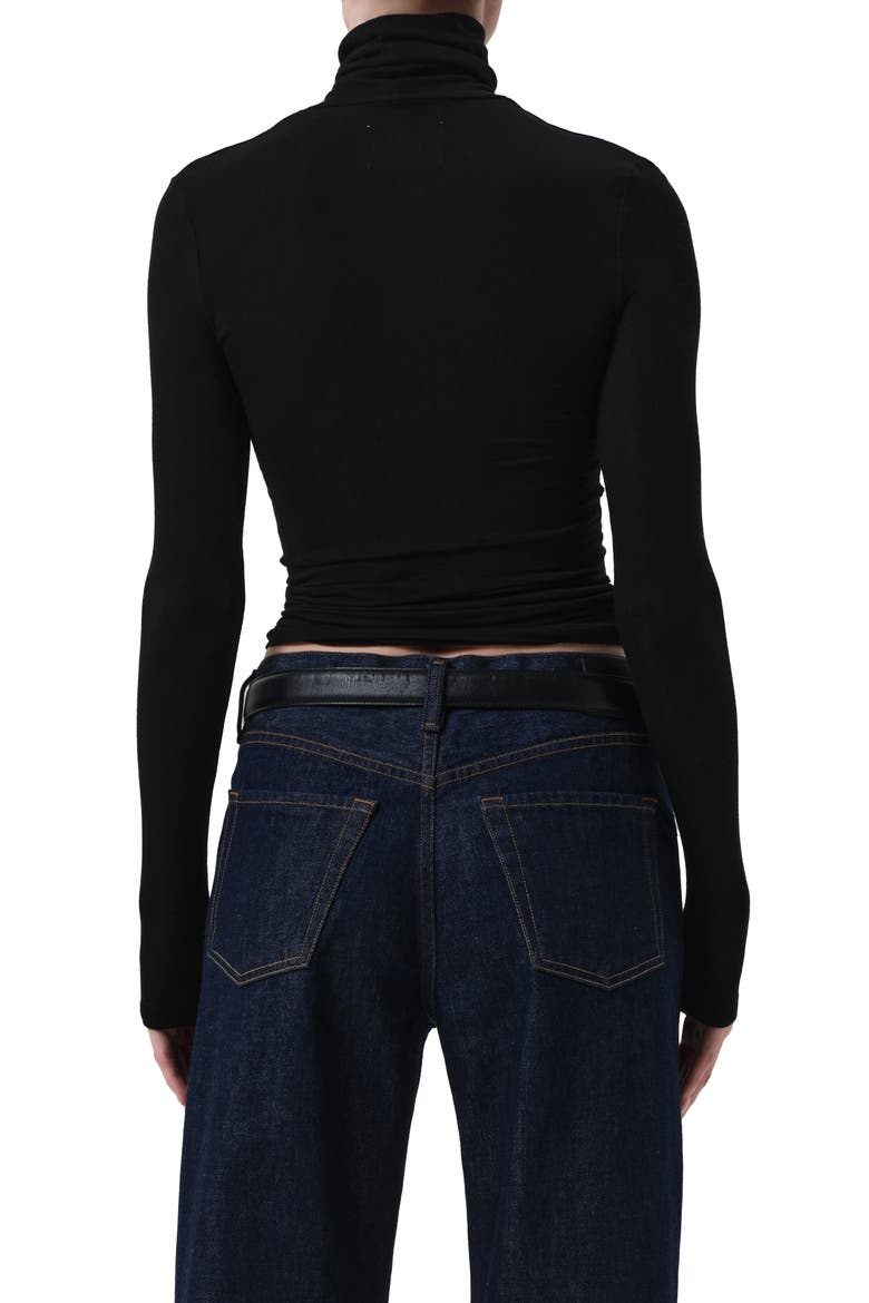 Caradene Scrunch Turtleneck, Alternate, color, BLACK