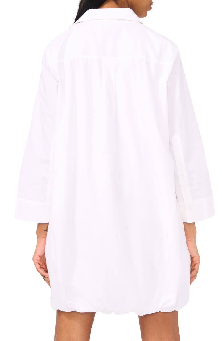 Halogen<sup>®</sup> Cotton Bubble Hem Popover Shirtdress, Alternate, color, Bright White