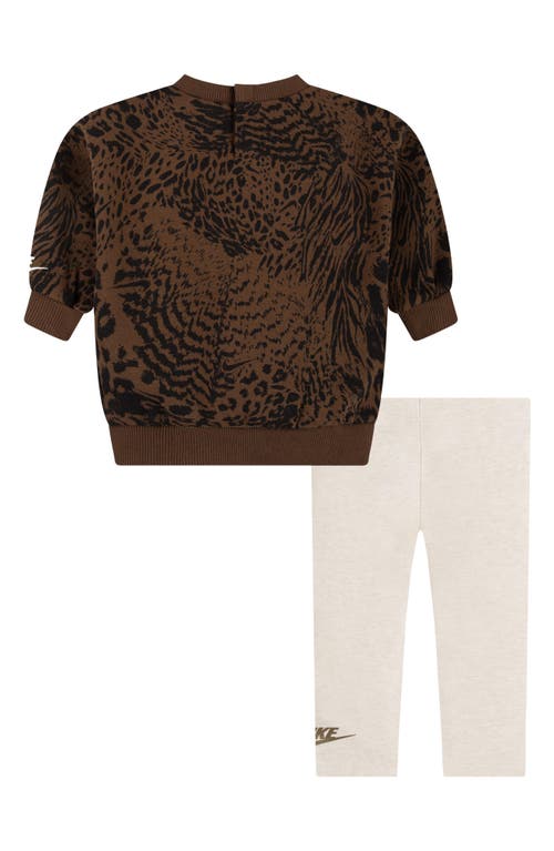 Nike "home Swoosh Home" Crew Set Baby 2-piece Set In Brown