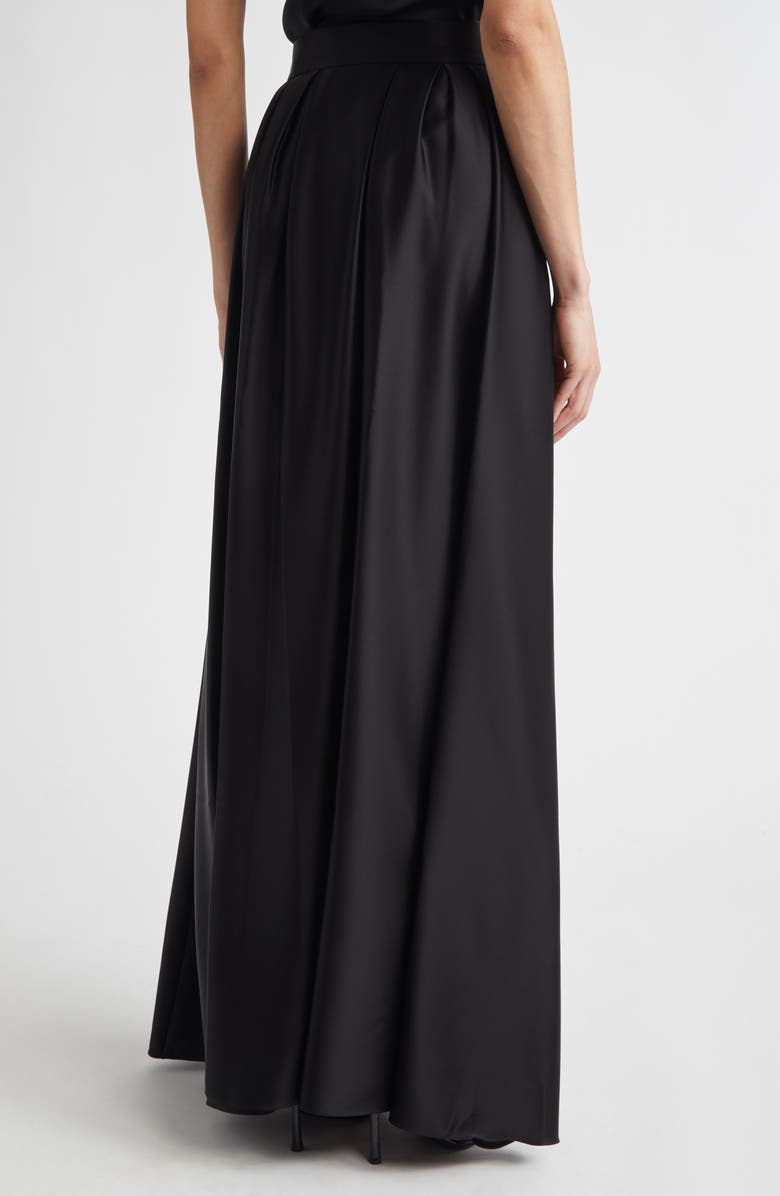 ST. JOHN Liquid Satin Skirt, Alternate, color, Black