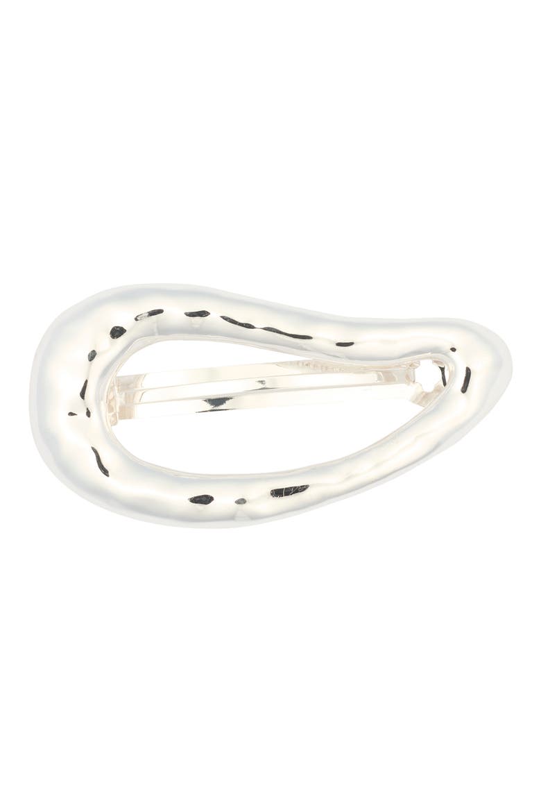 Liquid Wave Barette, Main, color, SILVER