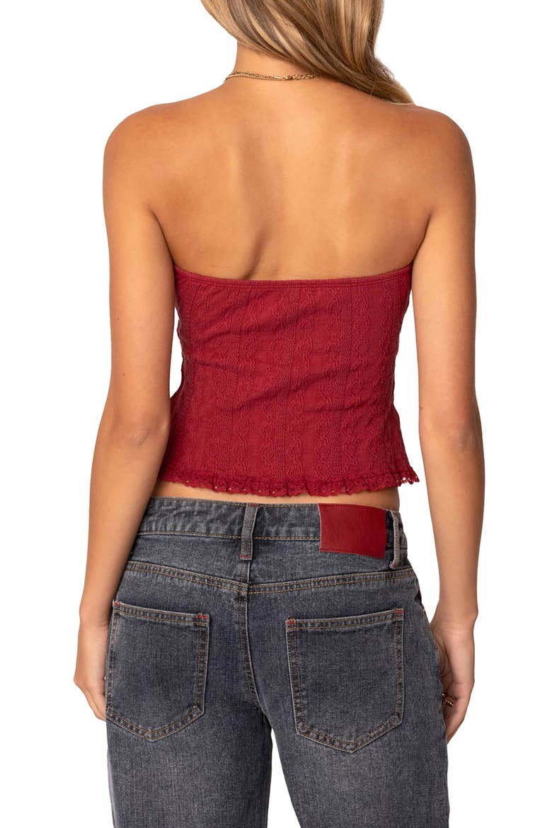 Lacey Tube Top, Alternate, color, BURGUNDY
