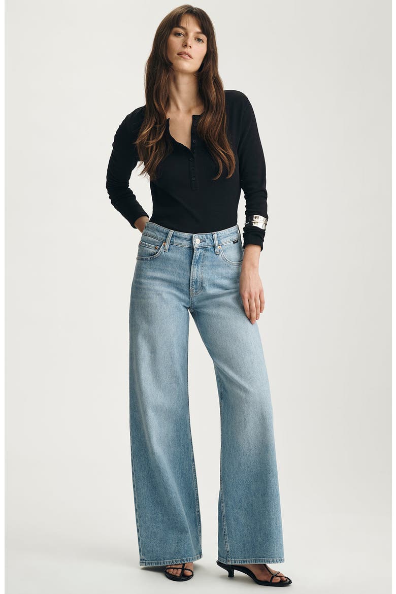 Florida High Waist Wide Leg Jeans, Alternate, color, BLEACHED CLASSIC BLUE