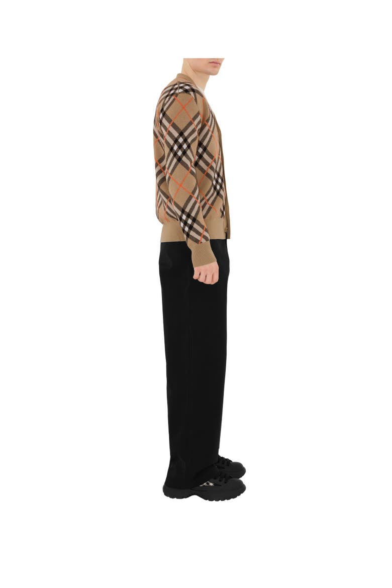 Check Wool Mohair Blend Cardigan, Alternate, color, Sand beige