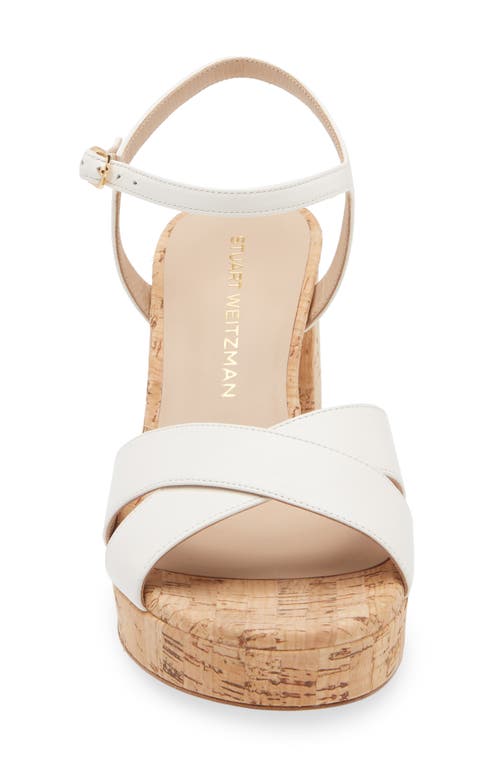 Shop Stuart Weitzman Dayna Ankle Strap Platform Sandal In Cream Leather