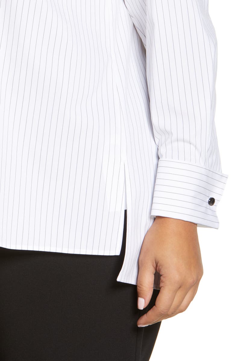 Lafayette 148 New York Greyson Stripe Button-Up Blouse, Alternate, color,