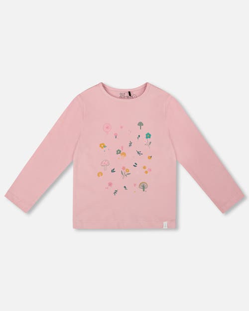 Deux Par Deux Kids'  Girl Organic Cotton Long Sleeve T-shirt In Pink