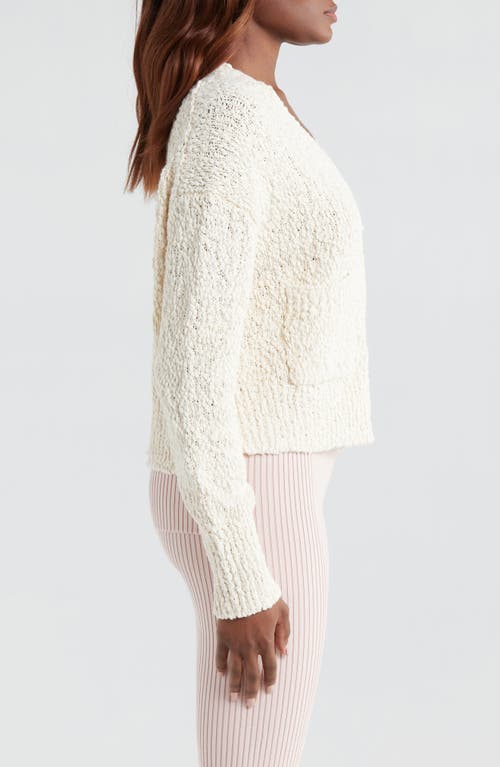 Shop Lunya Textured Cotton Snap Front Cardigan In Swan White