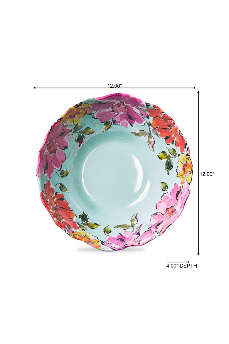In Bloom Melamine Serving Bowl Multi Melamine Spring, Alternate, color, Blue