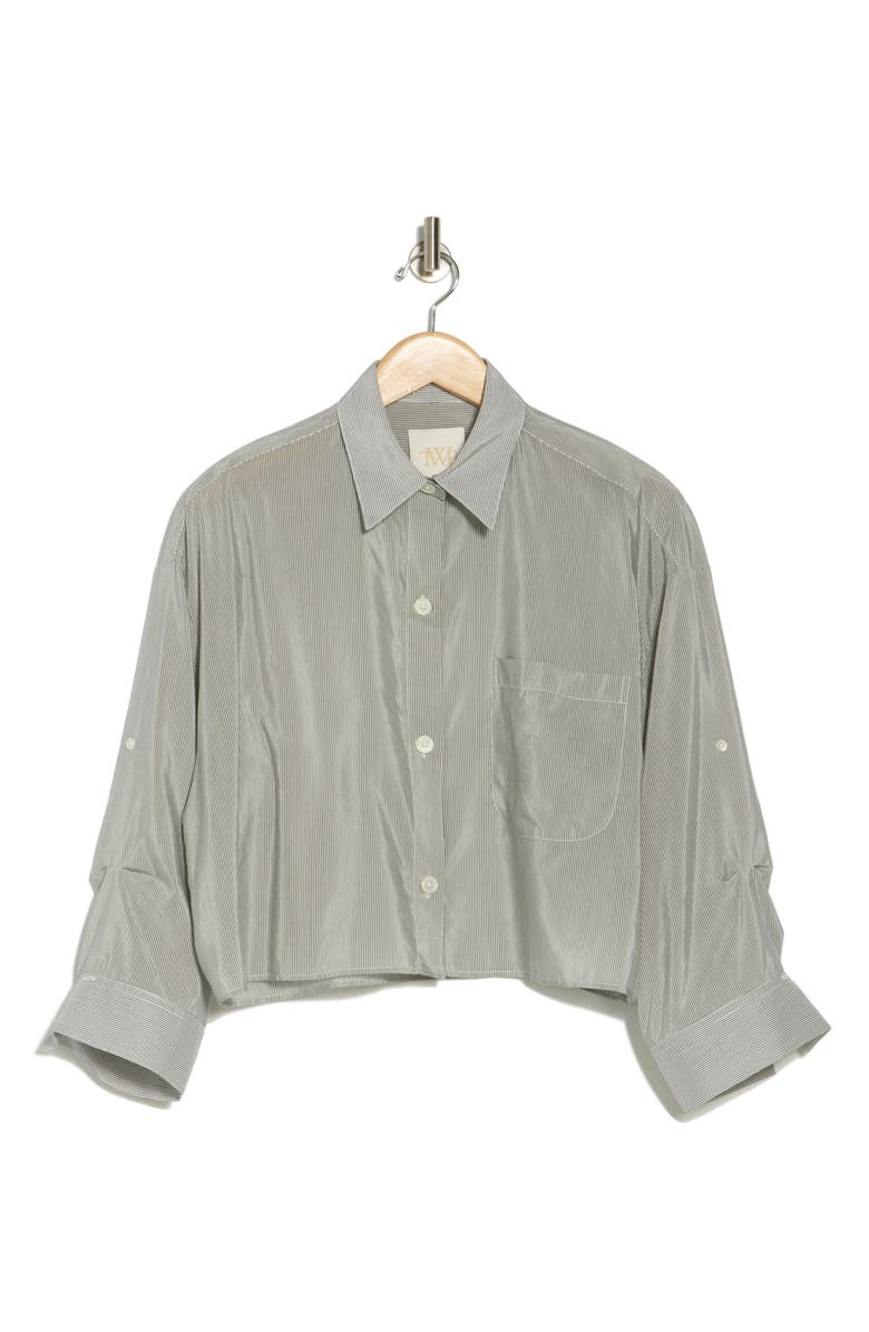 TWP Next Ex Pinstripe Silk & Cotton Shirt, Alternate, color, 