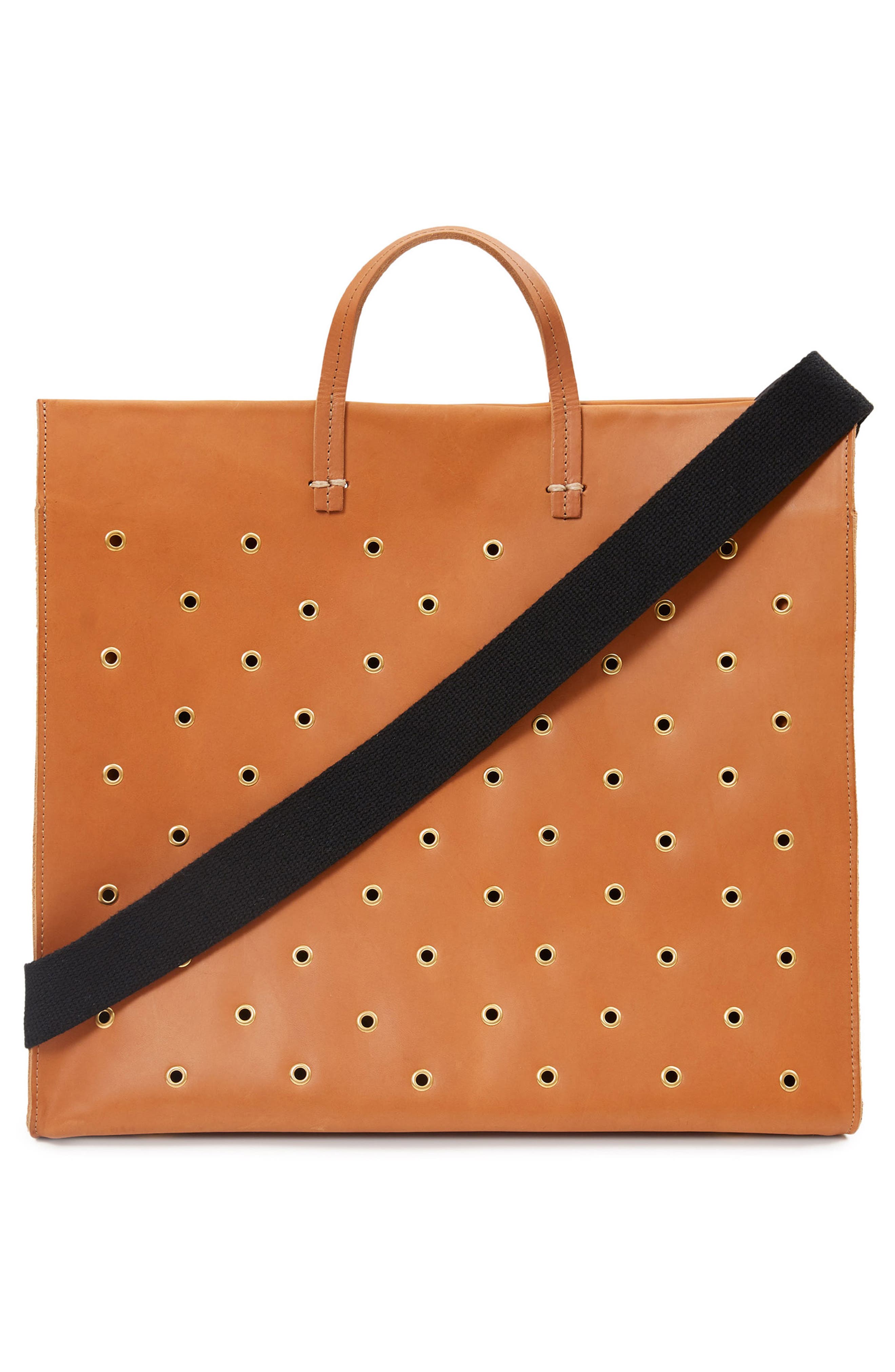 Simple Grommet Leather Tote, Alternate, color, CUOIO VACHETTA
