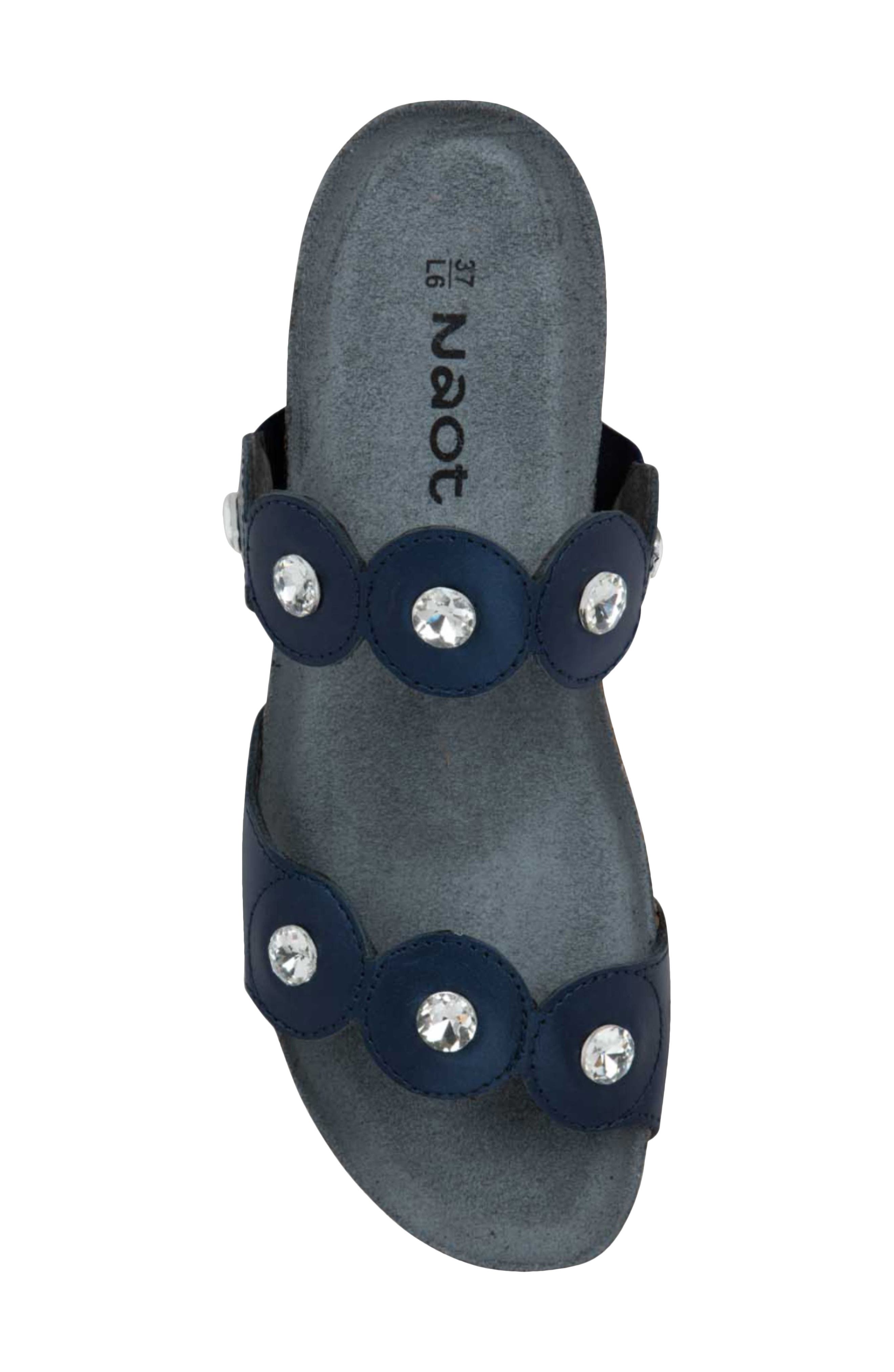 Hailey Slide Sandal, Alternate, color, POLAR SEA LEATHER