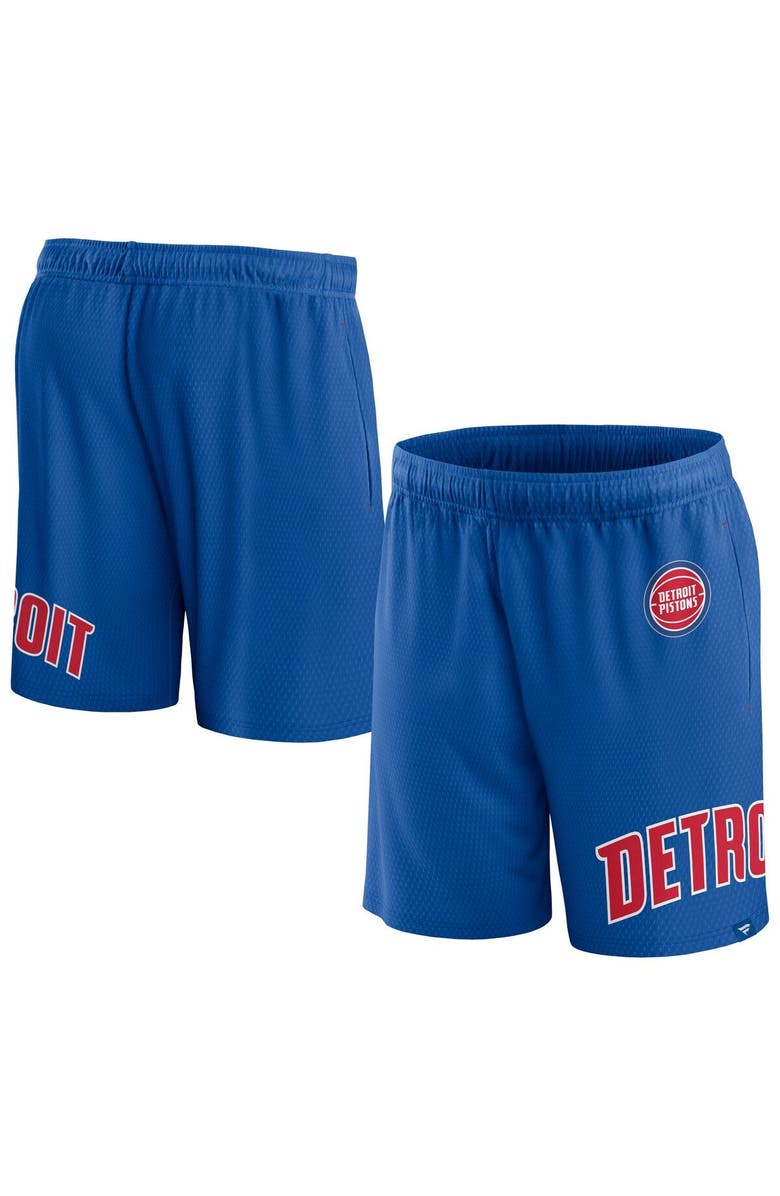 FANATICS Men's Fanatics Branded Blue Detroit Pistons Free Throw Mesh Shorts, Main, color, Blue