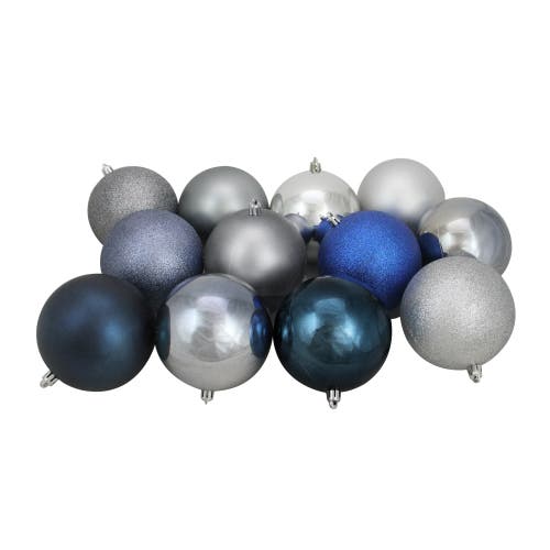 Northlight Shatterproof 3-finish Christmas Ball Ornaments In Blue