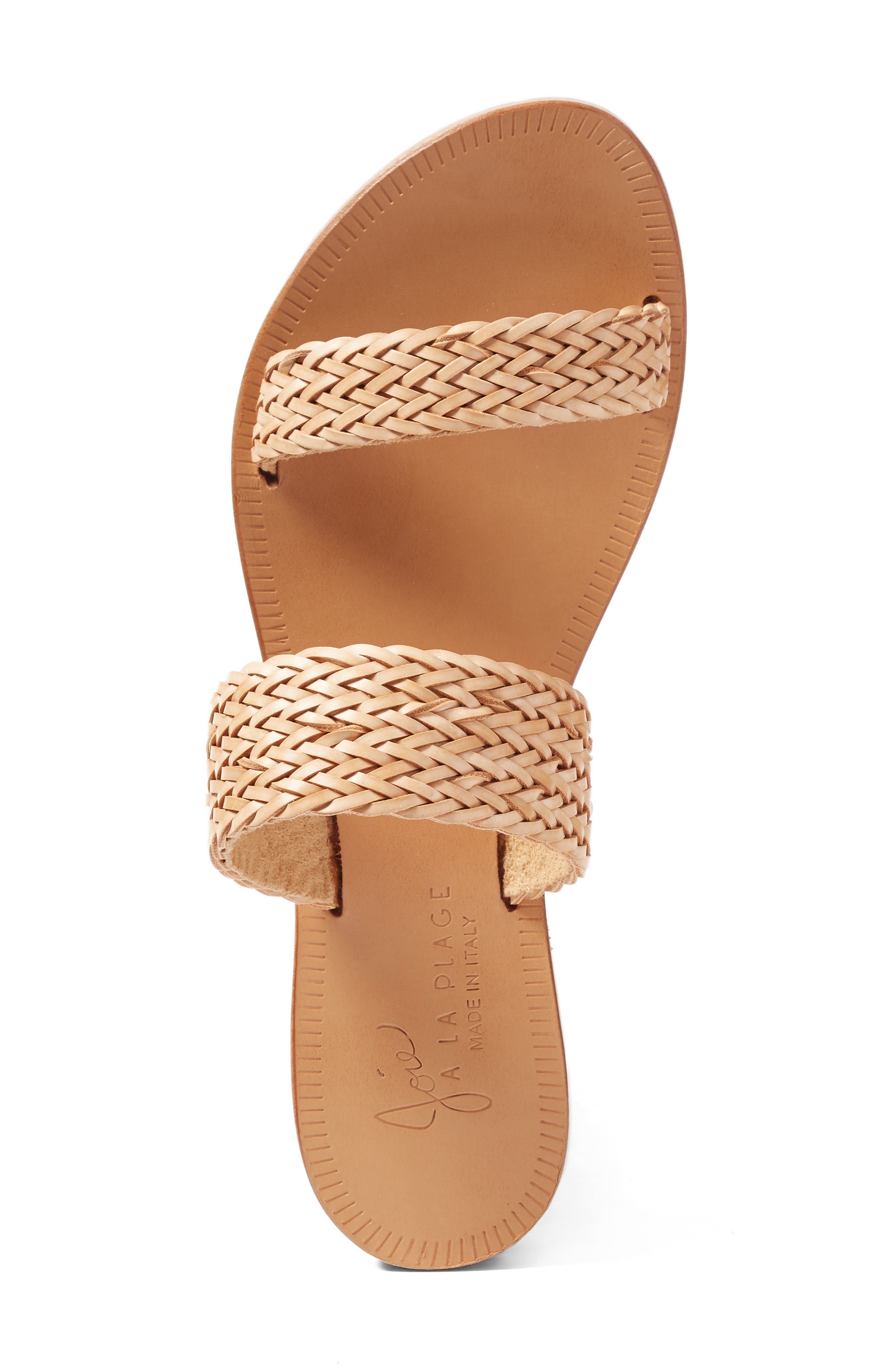 a la Plage 'Sable' Leather Slip-On Sandal, Alternate, color, NATURAL