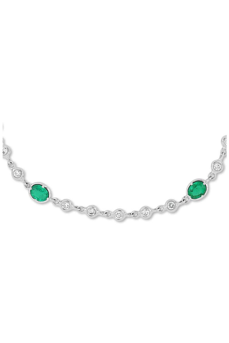 18K Gold El Mar Emerald & Diamond Tennis Bracelet, Alternate, color, 18KW