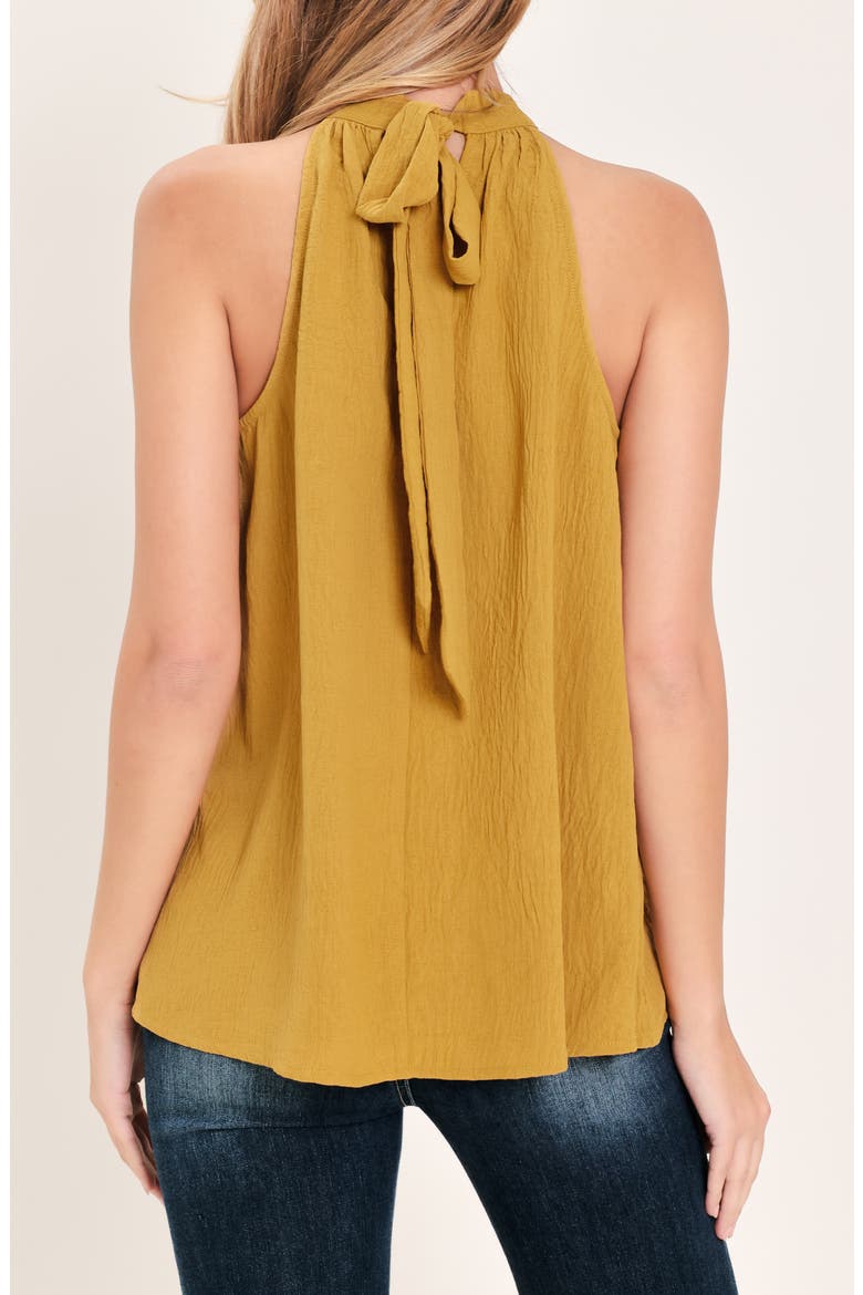 High Neck Halter Top, Alternate, color, MUSTARD
